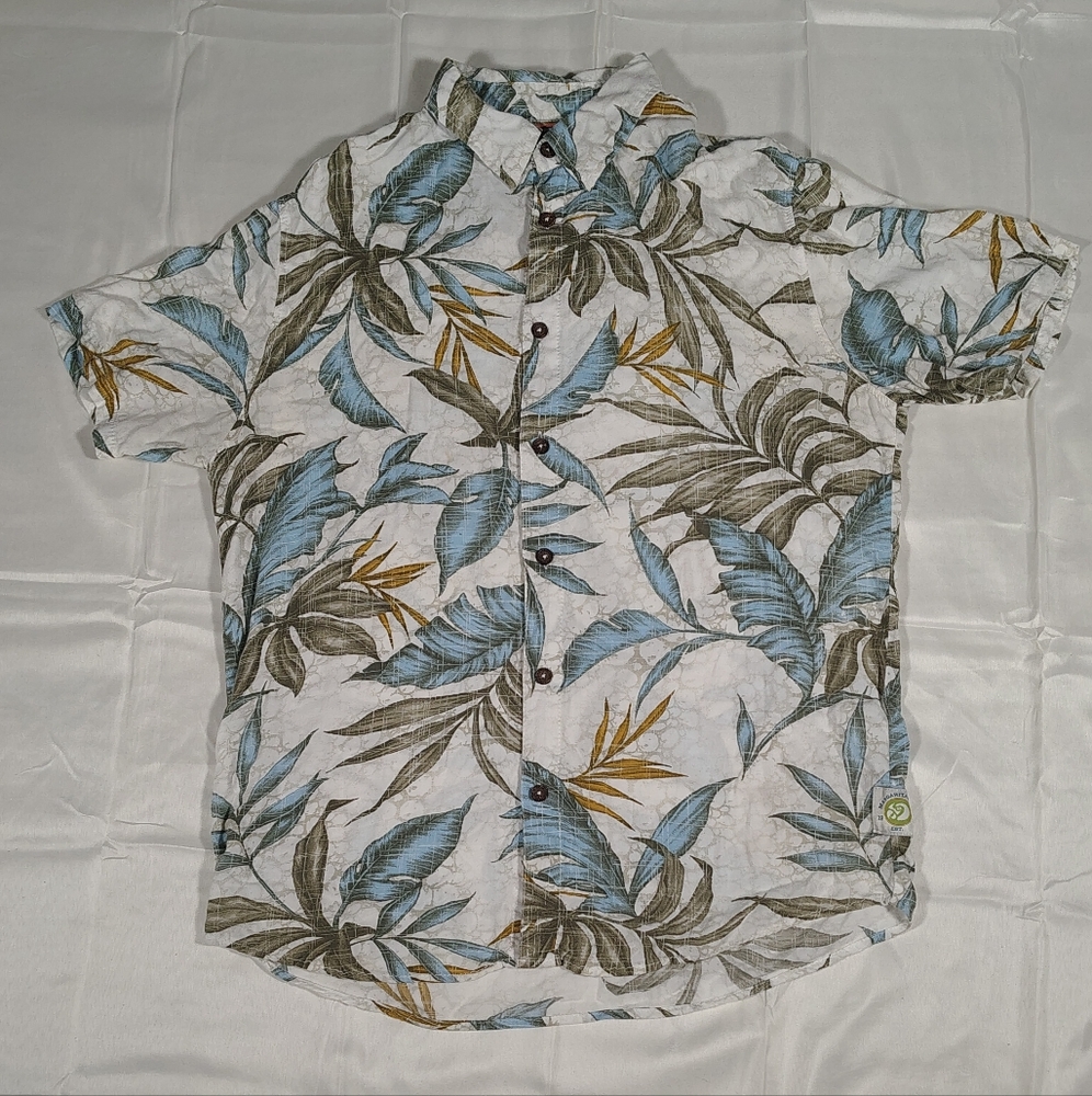 Margaritaville Large Buffett Bird of Paradise Floral Button Up Hawaiian shirt